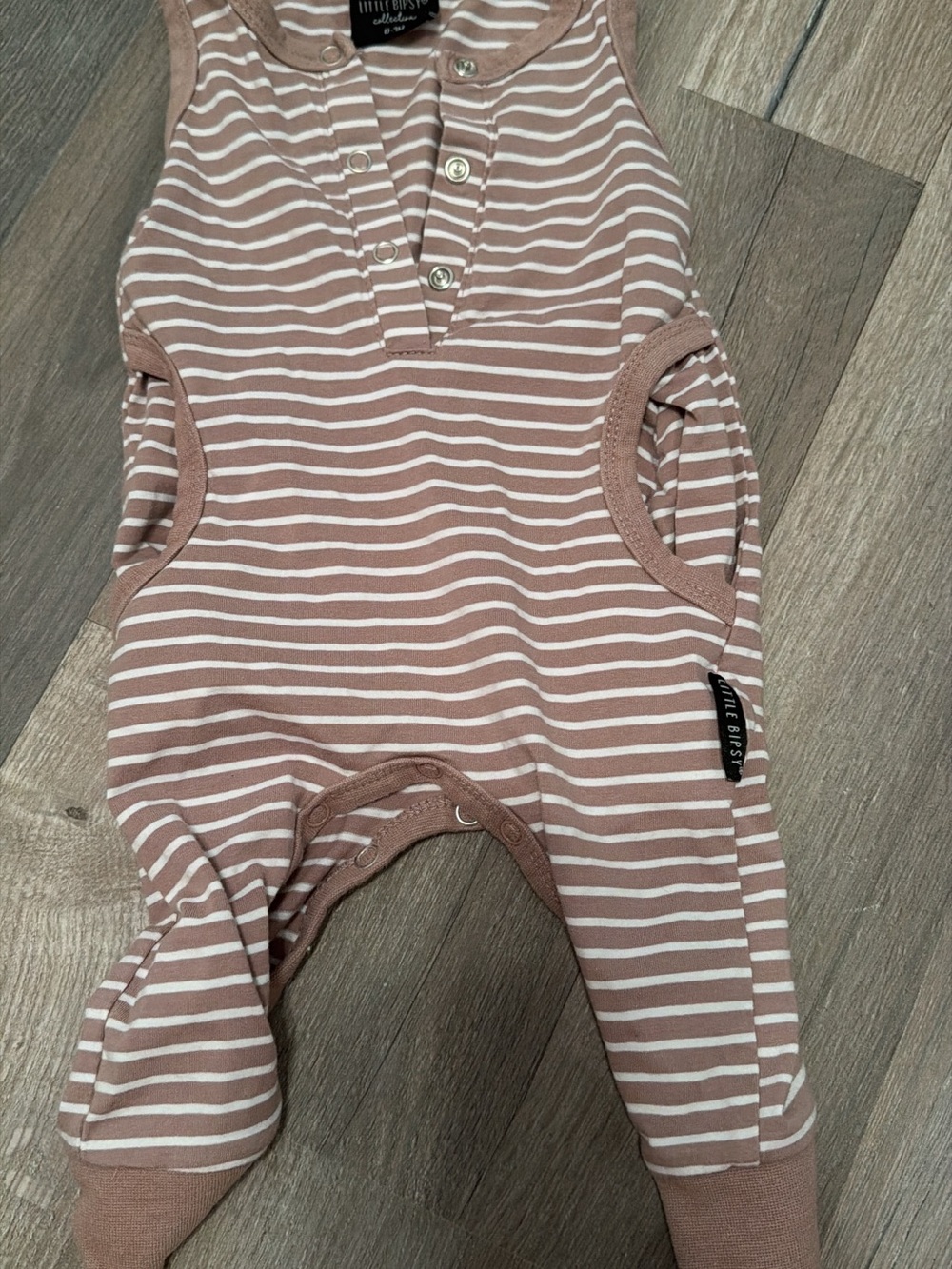 Little Bipsy Beige Strip Kids One Piece